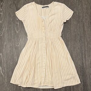 Abercrombie & Fitch Beige and White Striped Dress